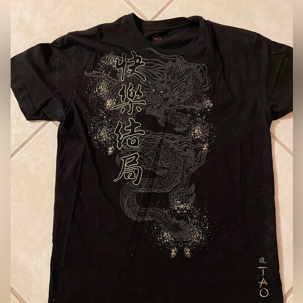 Jeweled TAO Nightclub Graphic T-shirt. Front and Back design with jewels. Large